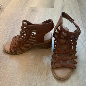 MIA Girls Brown Strappy Sandals